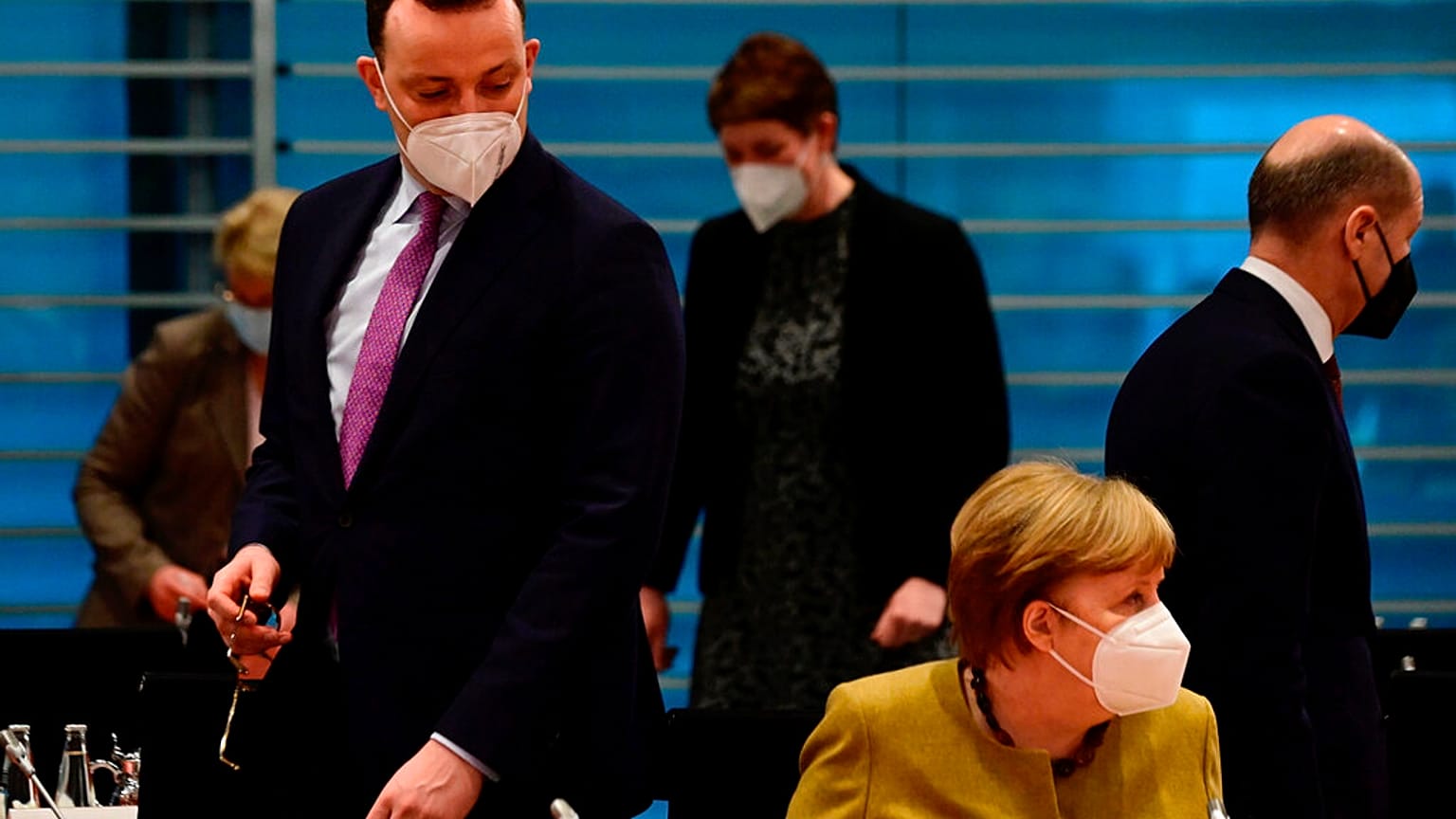 Kabinettssitzung in Berln mit Jens Spahn und Angela Merkel an diesem Mittwpch