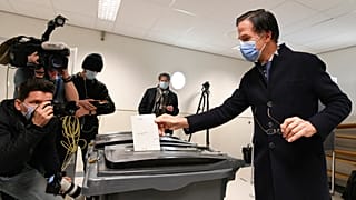Dutch caretaker Prime Minister Mark Rutte of the VVD Liberal party votes in the Dutch general election in The Hague, Netherlands, March 17, 2021. 