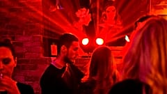 A young couple is seen on their night out in capital Pristina