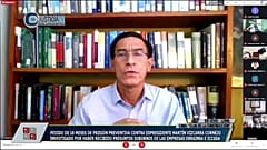 El expresidente peruano, Martín Vizcarra hace una declaraciónes por TV