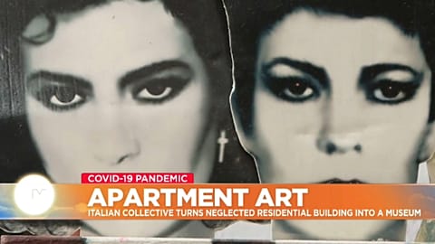 A residential building turned into an art venue in the Italian city of Turin