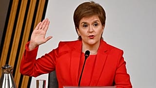 First Minister of Scotland Nicola Sturgeon takes the oath before giving evidence to the Committee