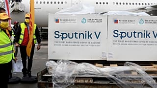 Boxes loaded with the Russian Sputnik V COVID-19 vaccine arrive at Tunis airport, Tuesday, March 9, 2021