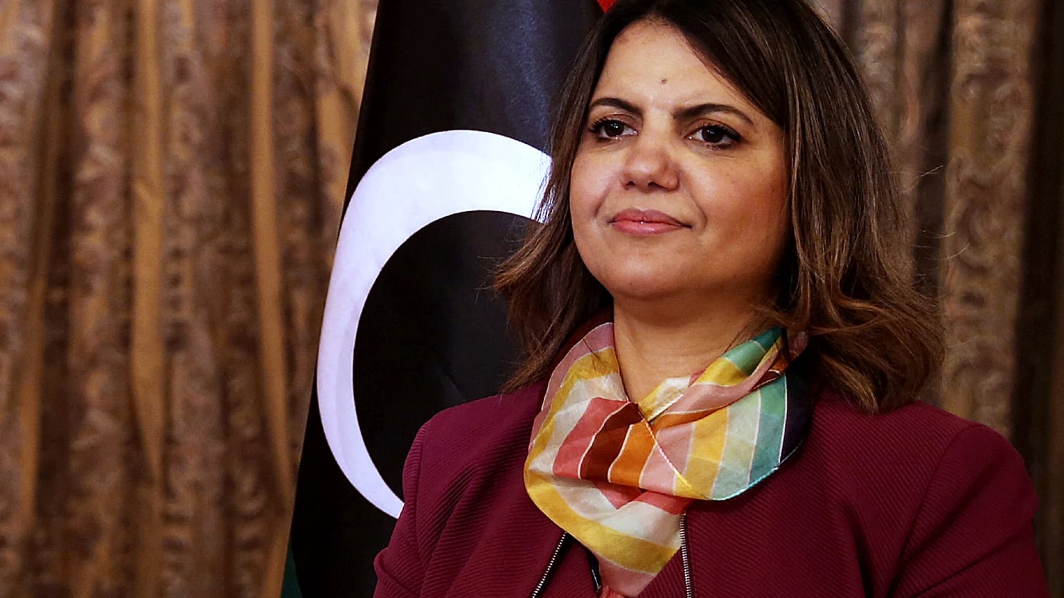 نجلاء المنجوش، وزيرة الخارجية في حكومة الوحدة الوطنية الانتقالية في ليبيا.