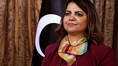 نجلاء المنجوش، وزيرة الخارجية في حكومة الوحدة الوطنية الانتقالية في ليبيا.