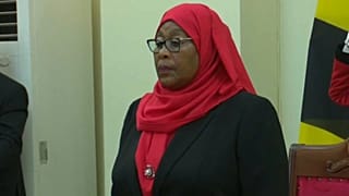 Samia Suluhu Hassan taking oath at presidential swearing-in ceremony, 19 March 2021 