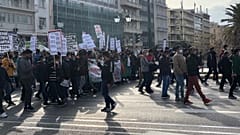 تظاهرات پناهجویان در آتن پایتخت یونان 