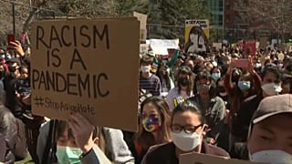 Un momento della manifestazione di New York