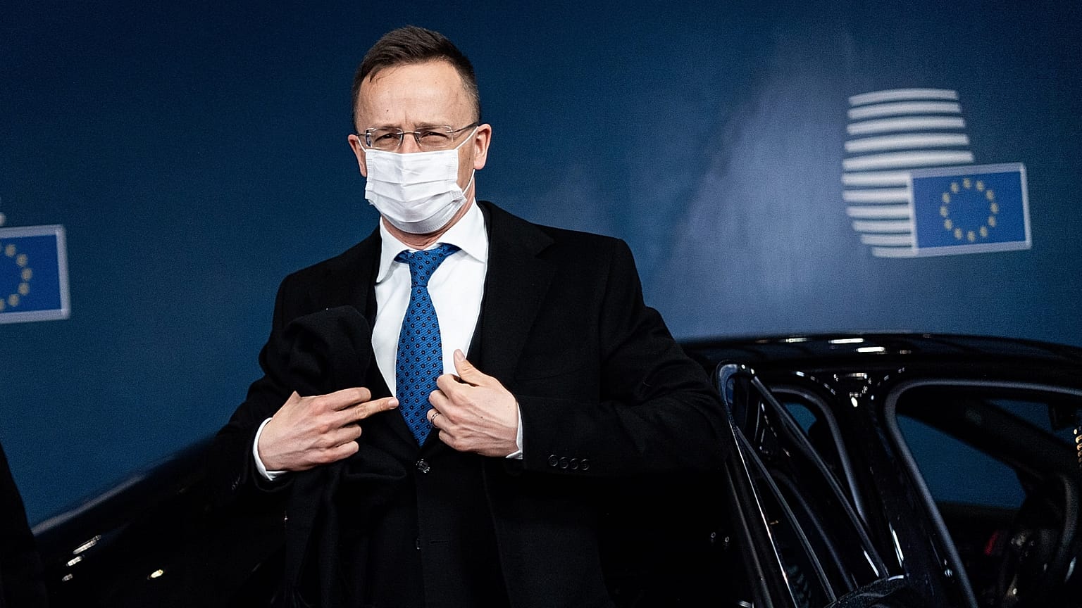 Szijjártó Péter a Külügyek Tanácsának brüsszeli ülésére érkezik (januári felvétel)