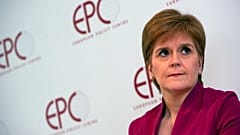 Scotland's First Minister Nicola Sturgeon at the European Policy Center in Brussels onFeb. 10, 2020.