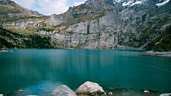 Oeschinen Lake in the Swiss Alps