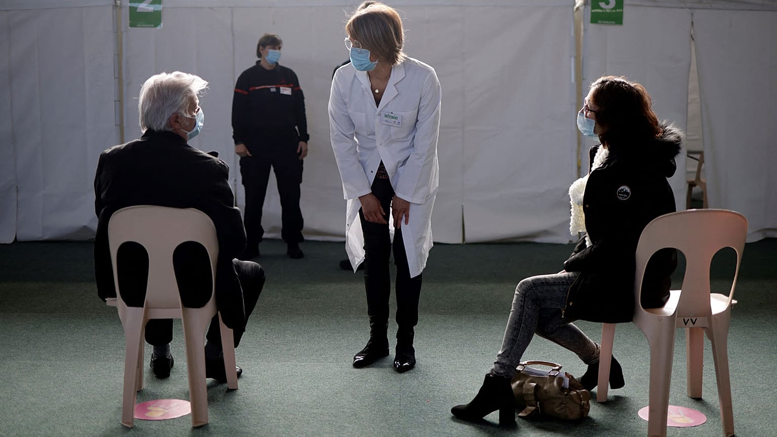 Centre de vaccination à Valenciennes, dans le nord de la France, le 23 mars 2021