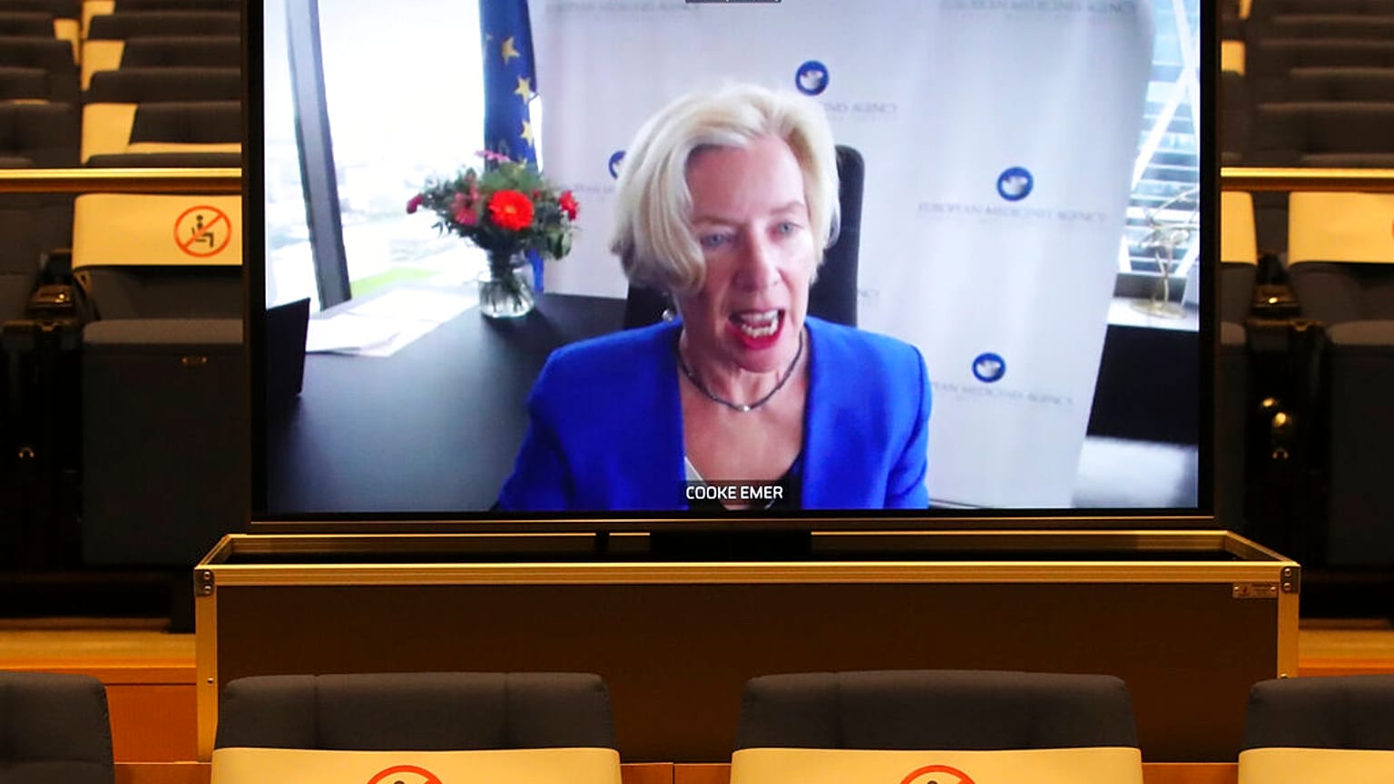 EMA-Chefin Emer Cooke bei einer Videokonferenz mit EU-Gesundheitsministern, 16.03.2021