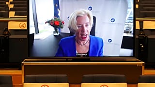 EMA-Chefin Emer Cooke bei einer Videokonferenz mit EU-Gesundheitsministern, 16.03.2021