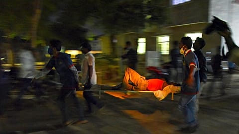 Around 20 of those injured were taken to hospital, Indian media reported