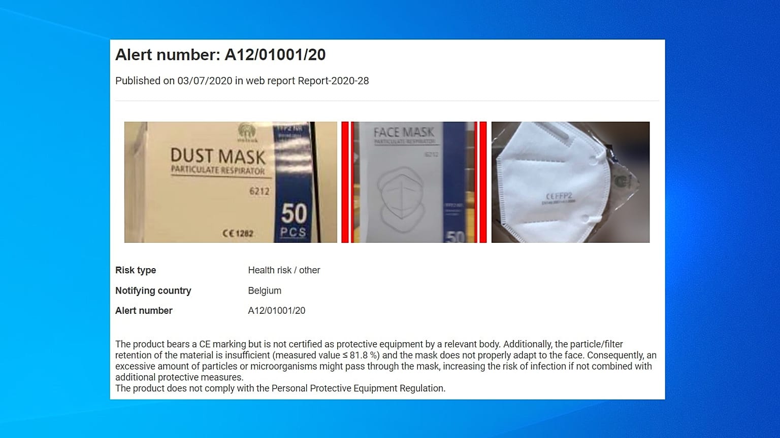 Alert number: A12/01001/20