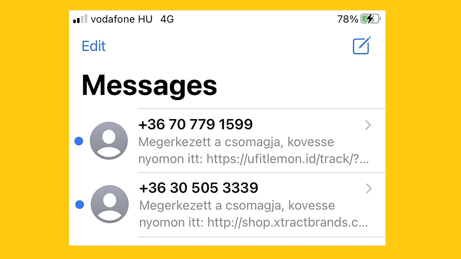 Gyanús sms-ek