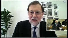Ex-Ministerpräsident Mariano Rajoy bei Zeugenaussage per Video