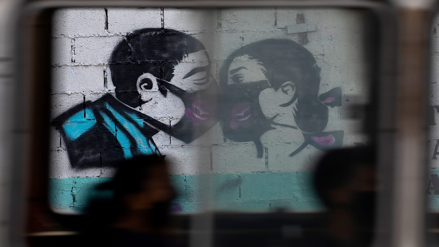 Mural visto desde un autobús en Caracas, Venezuela