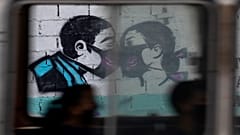 Mural visto desde un autobús en Caracas, Venezuela