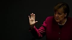Die deutsche Bundeskanzlerin Angela Merkel im Bundestag, 25.03.2021