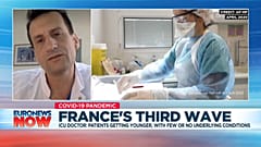 Benjamin Clouzeau, a doctor at the intensive care unit of Bordeaux Hospital, speaking to Euronews on March 23, 2021