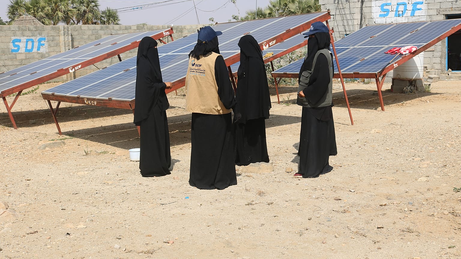  Friends of the Environment Station, a solar panel station working in Yemen's war torn region of Abs.