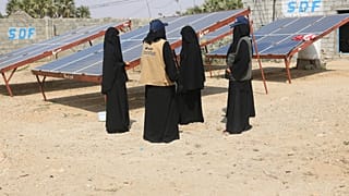 Friends of the Environment Station, a solar panel station working in Yemen's war torn region of Abs.