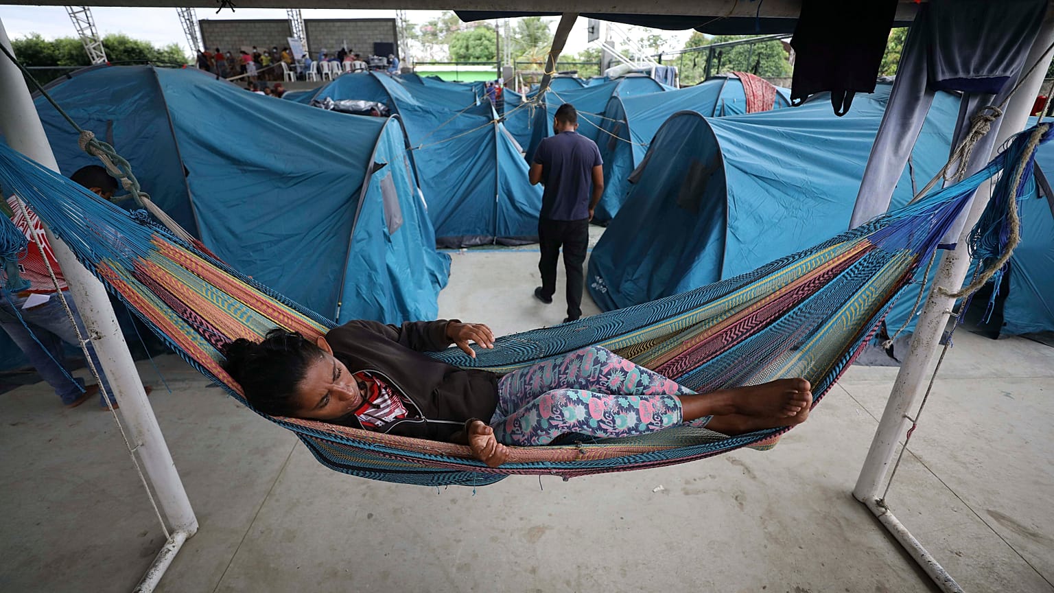 Campamento de refugiados en Arauquita, Colombia