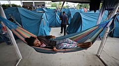 Campamento de refugiados en Arauquita, Colombia