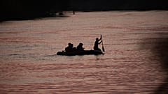 Un grupo de migrantes cruza el Rio Grande para llegar a Texas.