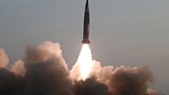 This photo from North Korea's government shows what it says a test fire of newly developed new-type tactical guided projectile, North Korea, March 25, 2021.