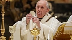 Pope Francis celebrates a Mass in St. Peter's Basilica at the Vatican on Feb. 2, 2021.