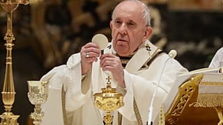 Pope Francis celebrates a Mass in St. Peter's Basilica at the Vatican on Feb. 2, 2021.
