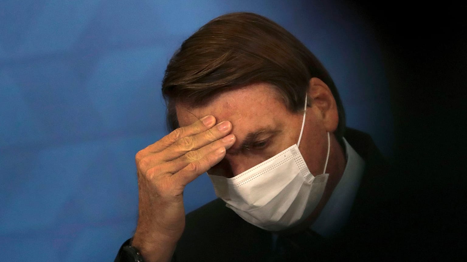 Jair Bolsonaro a brazil elnöki palotában 2021. március 25-én