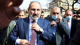 Armenian Prime Minister Nikol Pashinyan in Yerevan, Armenia on Feb. 25, 2021.