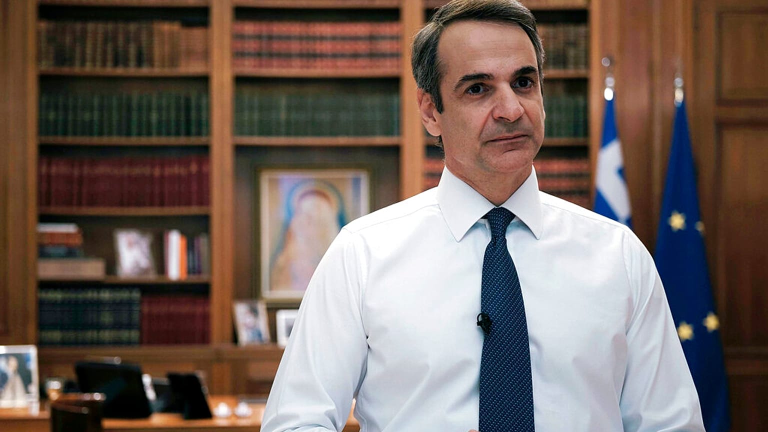 Greece's Prime Minister Kyriakos Mitsotakis