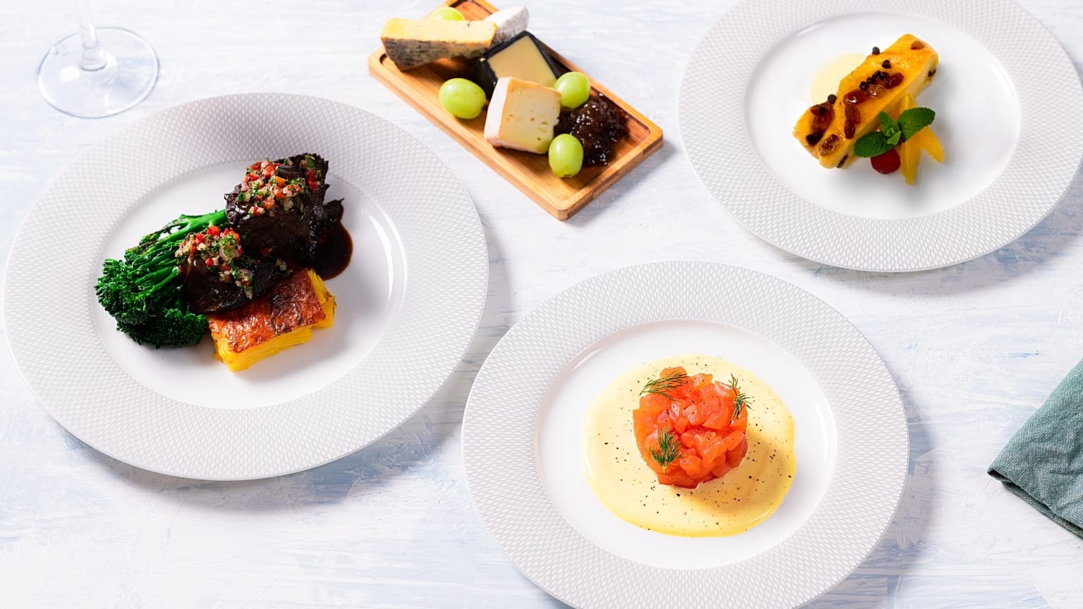 British Airways' Feast Box meal kit plated up.