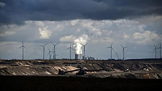 rüzgar türbinler ve nükleer enerji santrali aynı karede