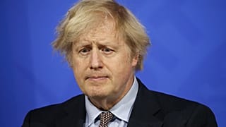 Britain's Prime Minister Boris Johnson gives an update on the coronavirus Covid-19 pandemic during a virtual press conference inside the new Downing Street Briefing Room