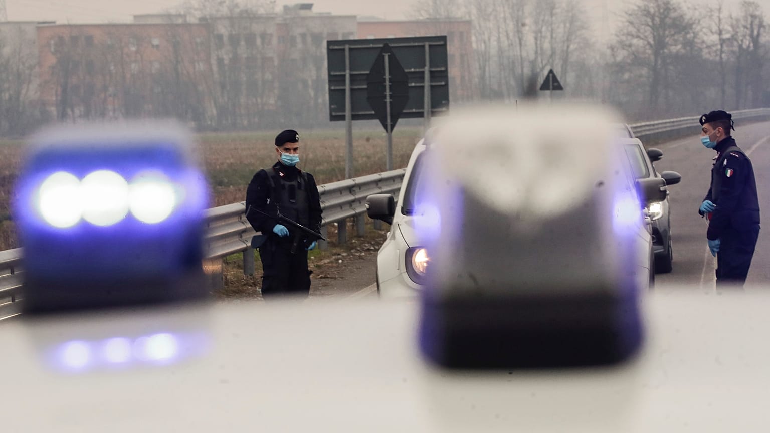 The two suspects have been detained on suspected terrorism offences, Italy's Carabinieri said.