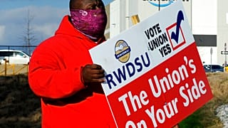 Incitation au vote des salariés du site Amazon en Alabama, 9 février 2021