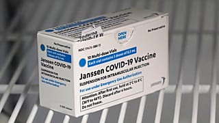 Eine Packung des Johnson&Johnson-Impfstoffs in der Yakima Valley Farm Workers Clinic in Toppenish, Wash., 25.03.2021