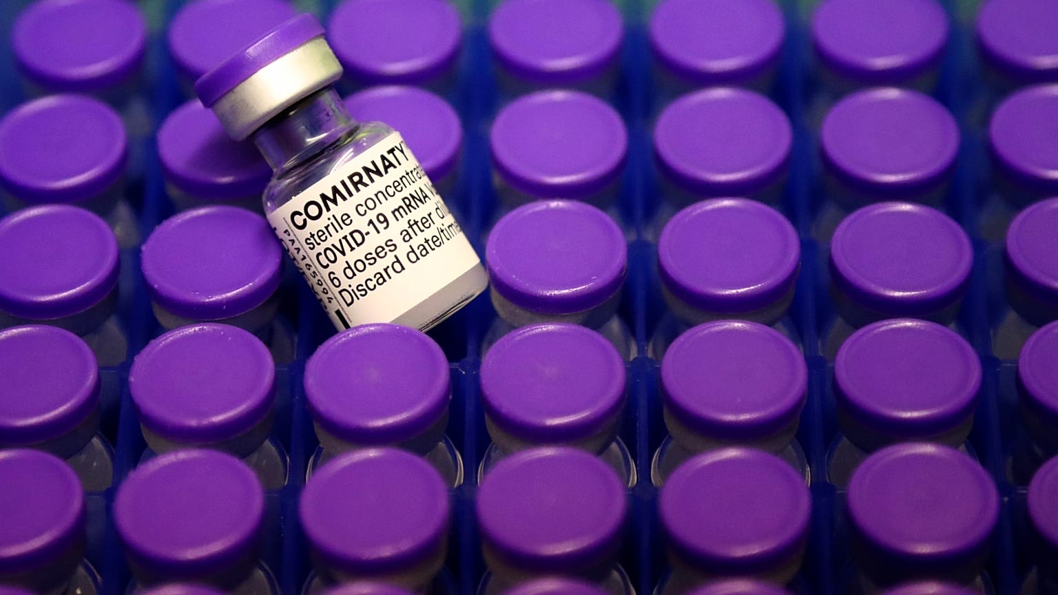 Vials of the Pfizer/BioNTech COVID-19 vaccine