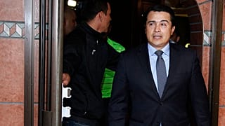 Juan Antonio "Tony" Hernández llega a una conferencia de prensa en Tegucigalpa, Honduras