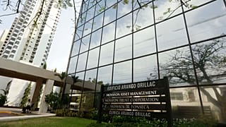 A marquee of the Arango Orillac Building lists the Mossack Fonseca law firm in Panama City, Sunday, April 3, 2016. 