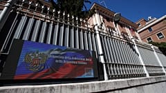 A view of the Russian Embassy in Rome, Wednesday, March 31, 2021.