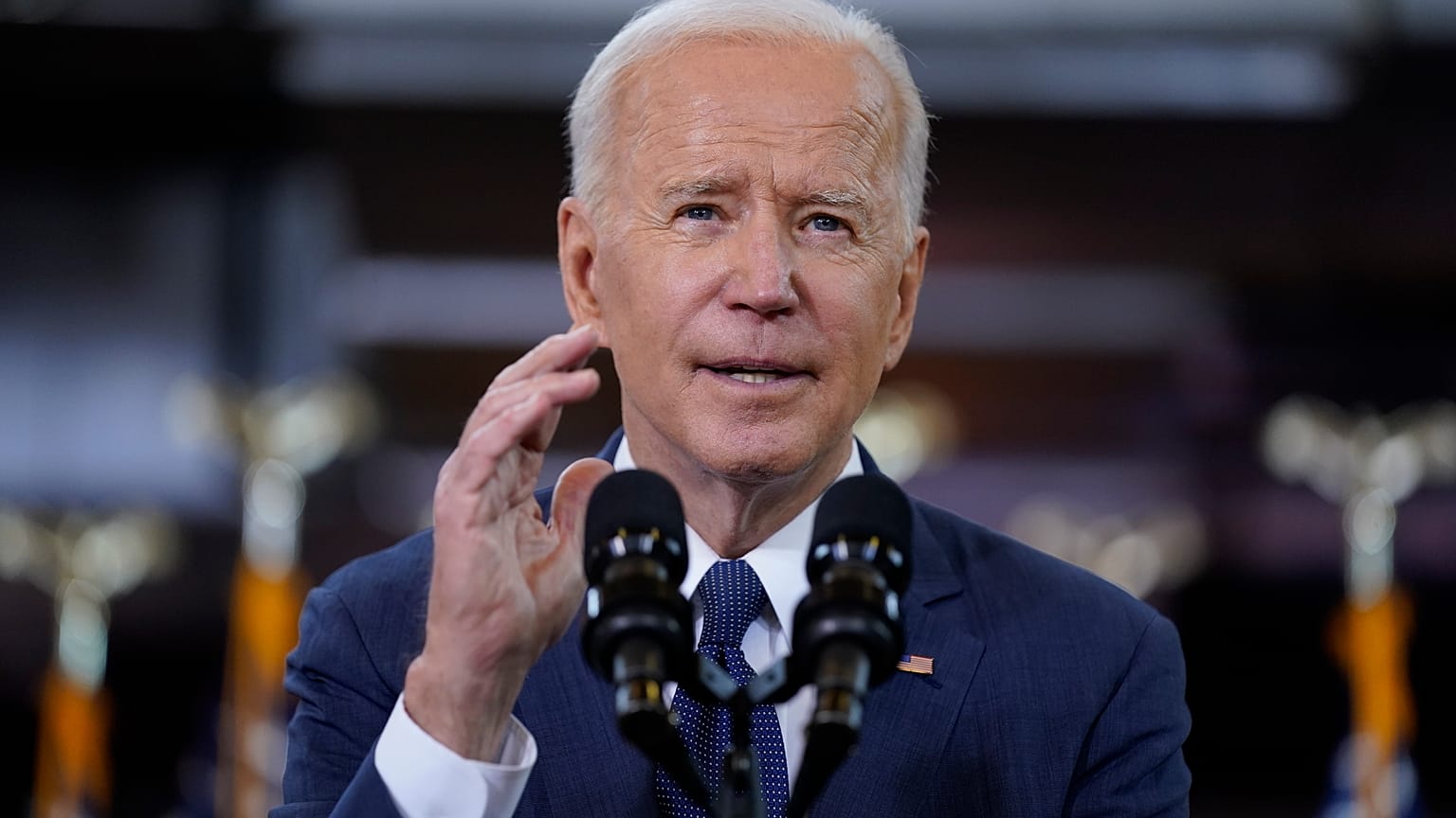 President Joe Biden delivers a speech on infrastructure spending at Carpenters Pittsburgh Training Center, Wednesday, March 31, 2021, in Pittsburgh.