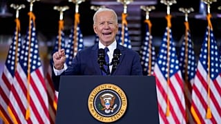 Joe Biden speaking at Carpenters Pittsburgh Training Center, March 31, 2021, in Pittsburgh
