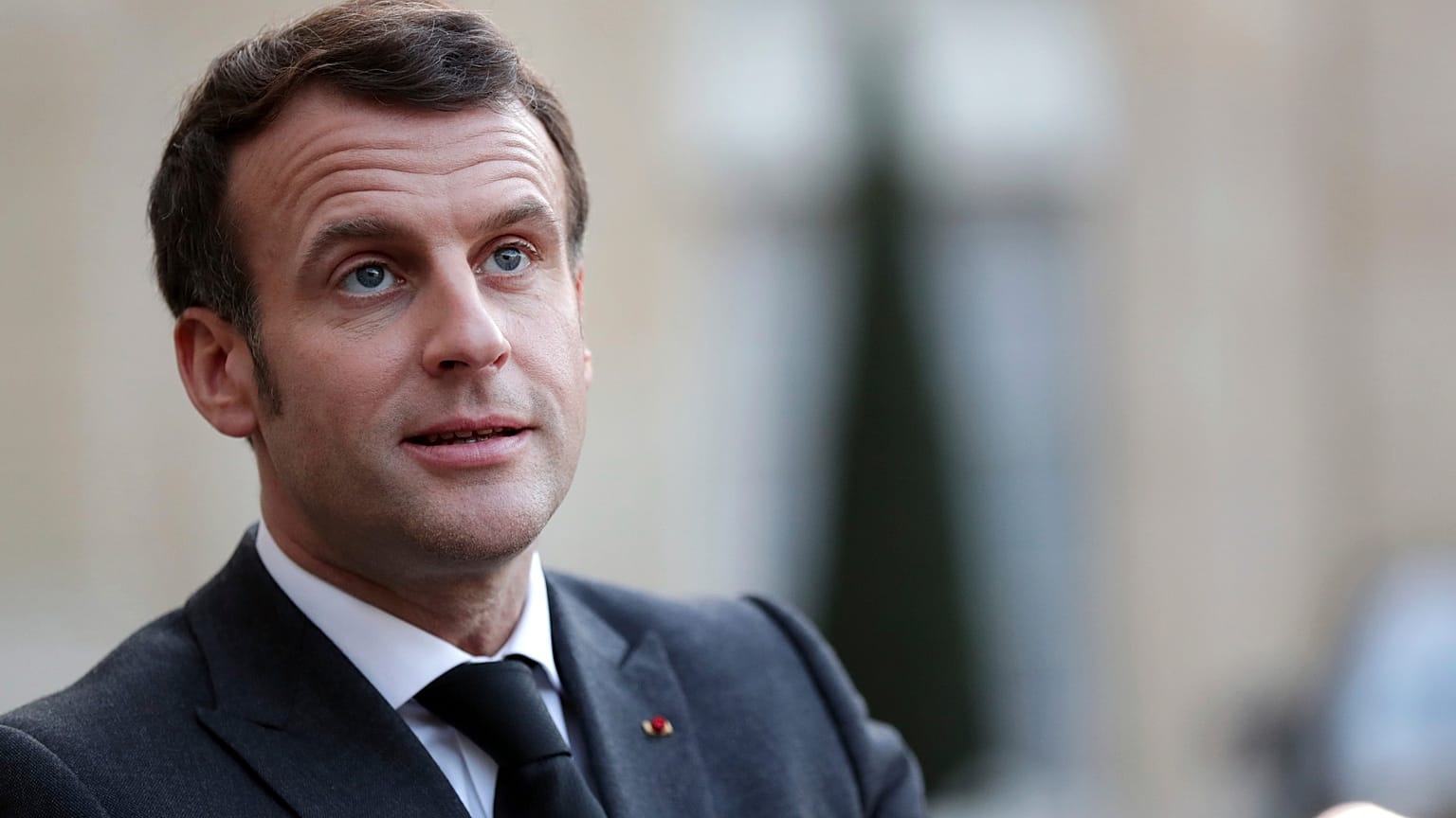 French President Emmanuel Macron at the Elysee Palace, in Paris, March 23, 2021. 